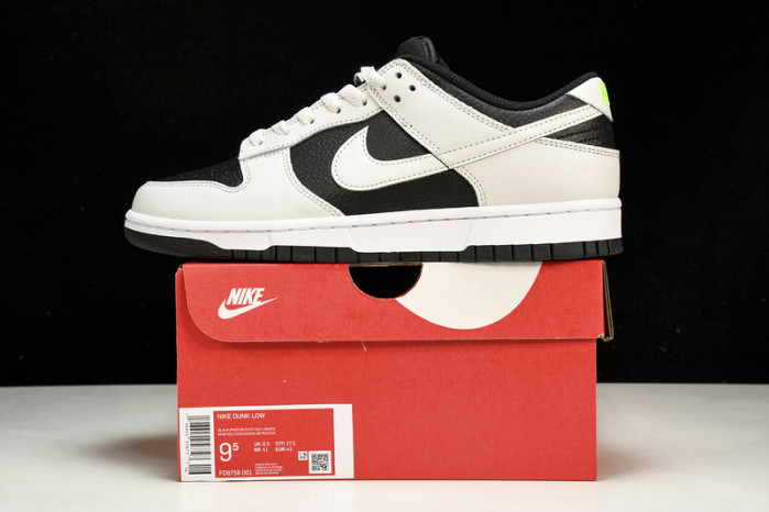 nike dunk low grey panda volt - fd9756-001