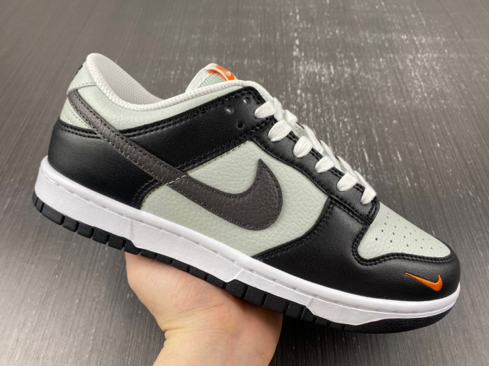 nike dunk low black grey orange fn7808-001
