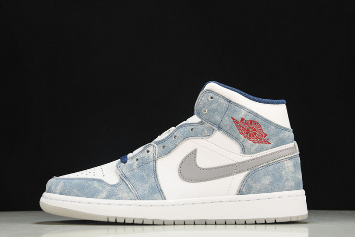 jordan 1 mid french blue fire red - dn3706-401